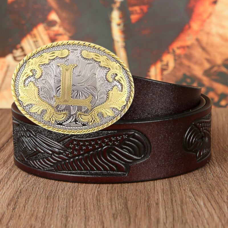 WMG Western Belt Buckle Initial Letters ABCDMRJ to Z Cowboy Belt Buckle, Rodeo Buckles for Men & Women - Image 4